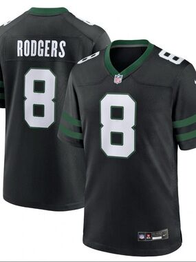 Aaron Rodgers New York Jets NFL Nike Jersey Alternate Black #8 Men’s XXL